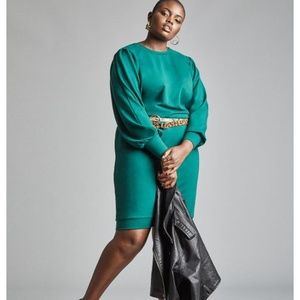NWT Eloquii Dramatic Puff Sleeve Sweatshirt Dress